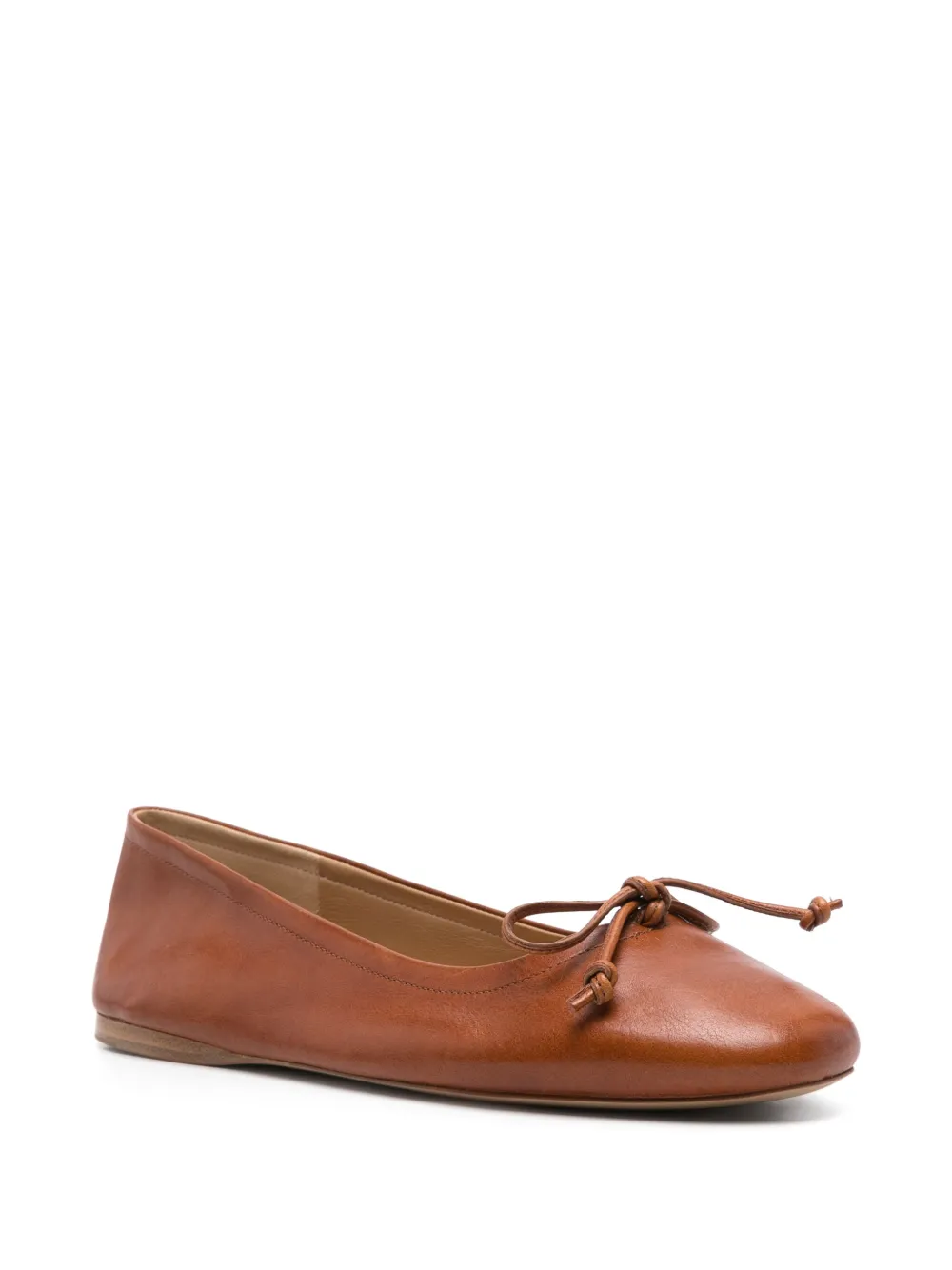 JW Anderson round-toe leather ballerina shoes - Bruin