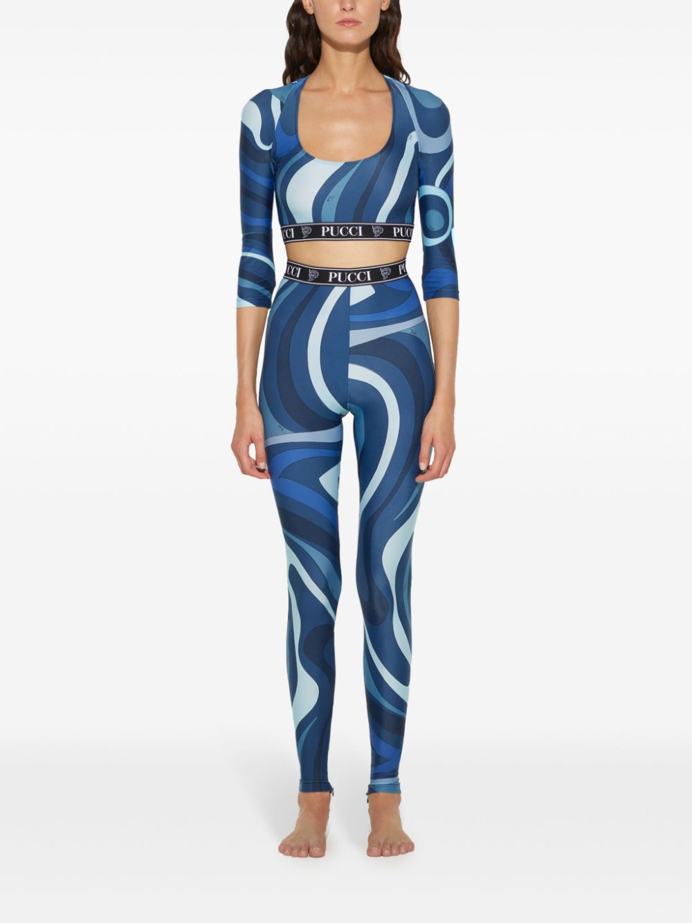 PUCCI Legging met print - Blauw