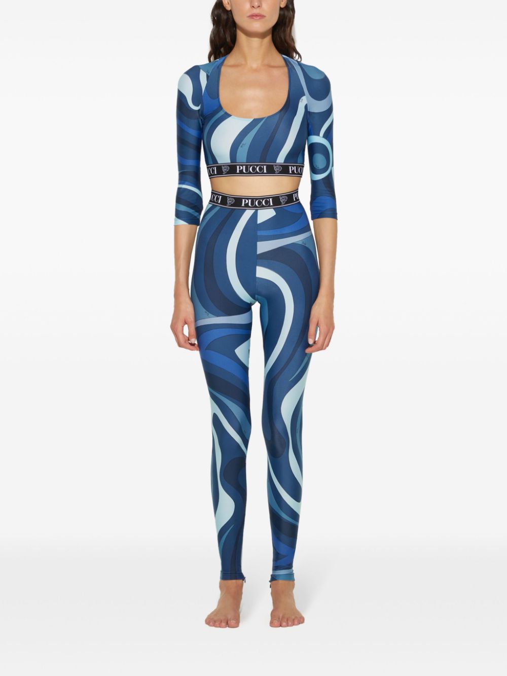 PUCCI Marmo-print top - Blue