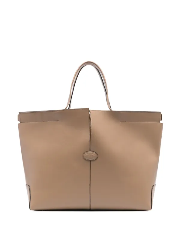 Tod's Medium Leather Tote Bag in Brown