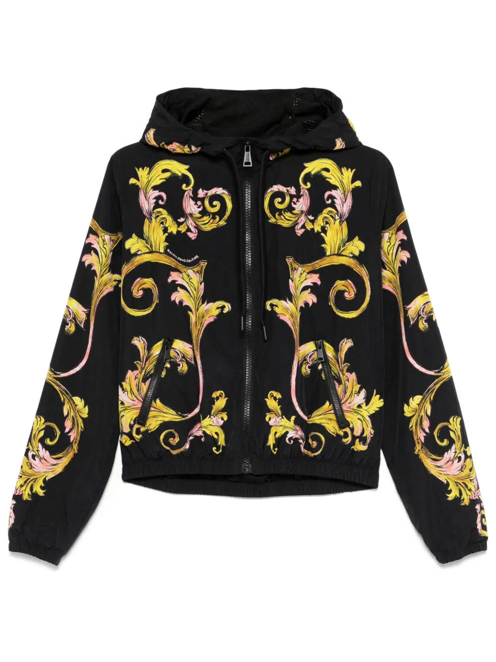Versace Jeans Couture Zip Chromo Print Sweatshirt In Black