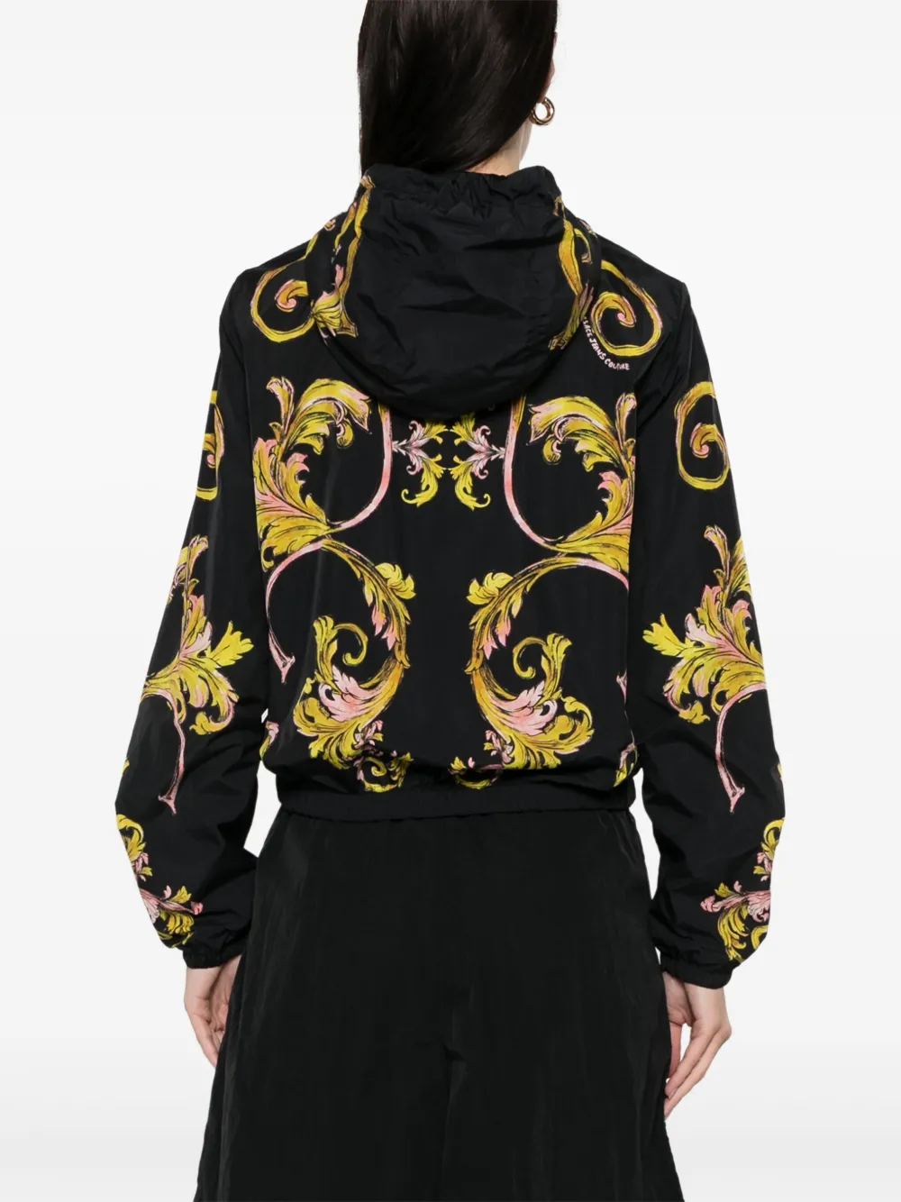 Versace Jeans Couture Zip Chromo Print Sweatshirt In Black