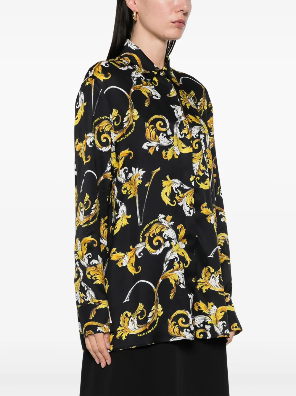 Versace Jeans Couture Blouse met barokprint Zwart