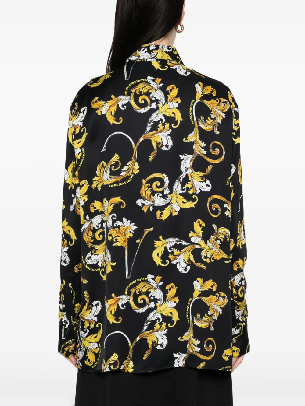 Versace Jeans Couture Blouse met barokprint Zwart