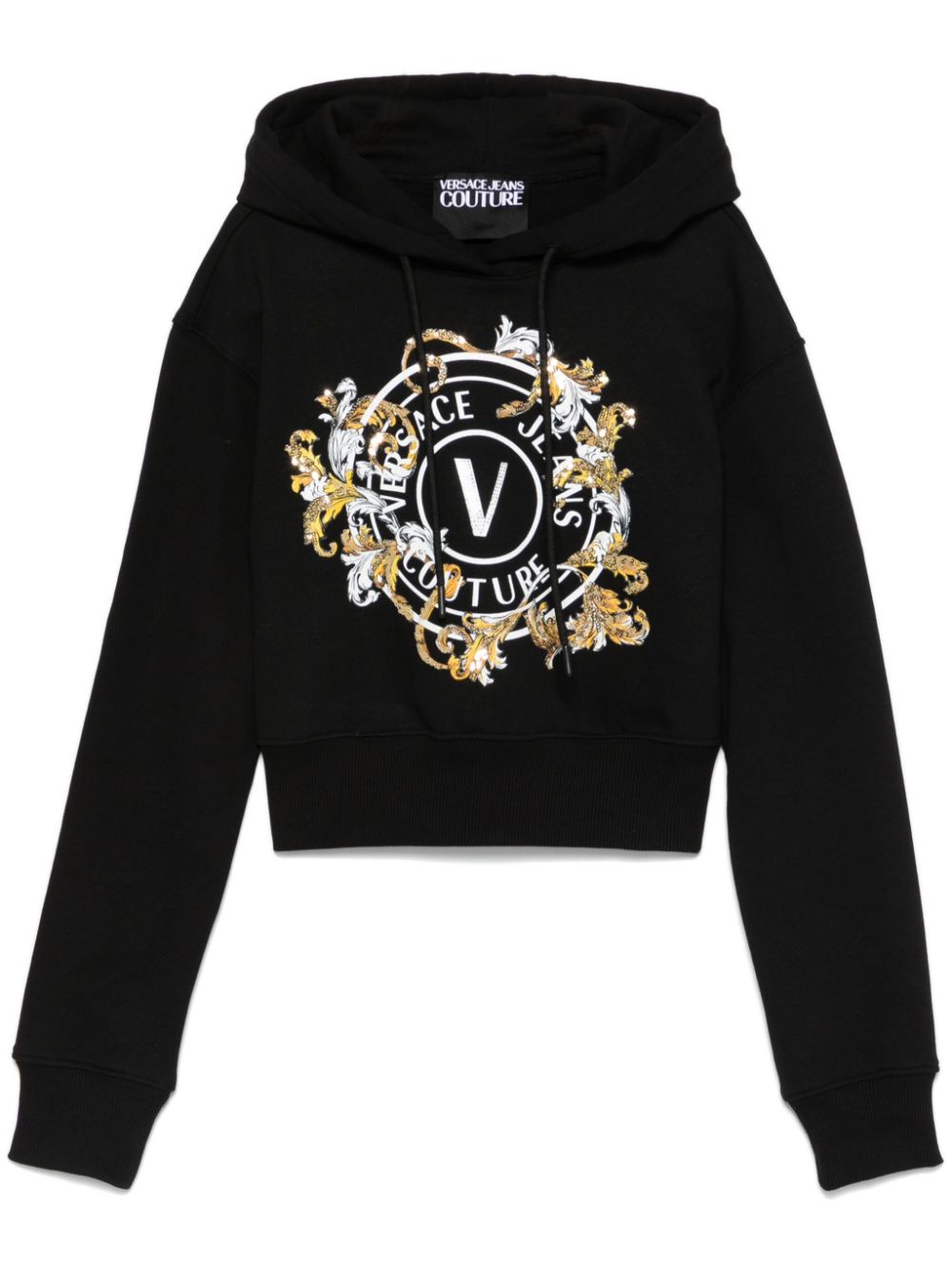 Versace Jeans Couture Hoodie met logoprint Zwart