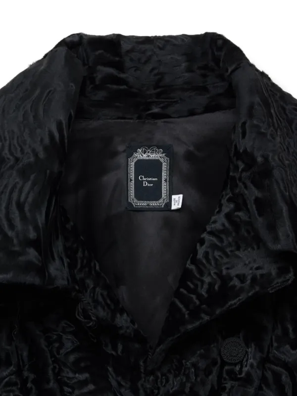 Christian Dior Pre-Owned fur-trim Cuff Jacket | Black | FARFETCH