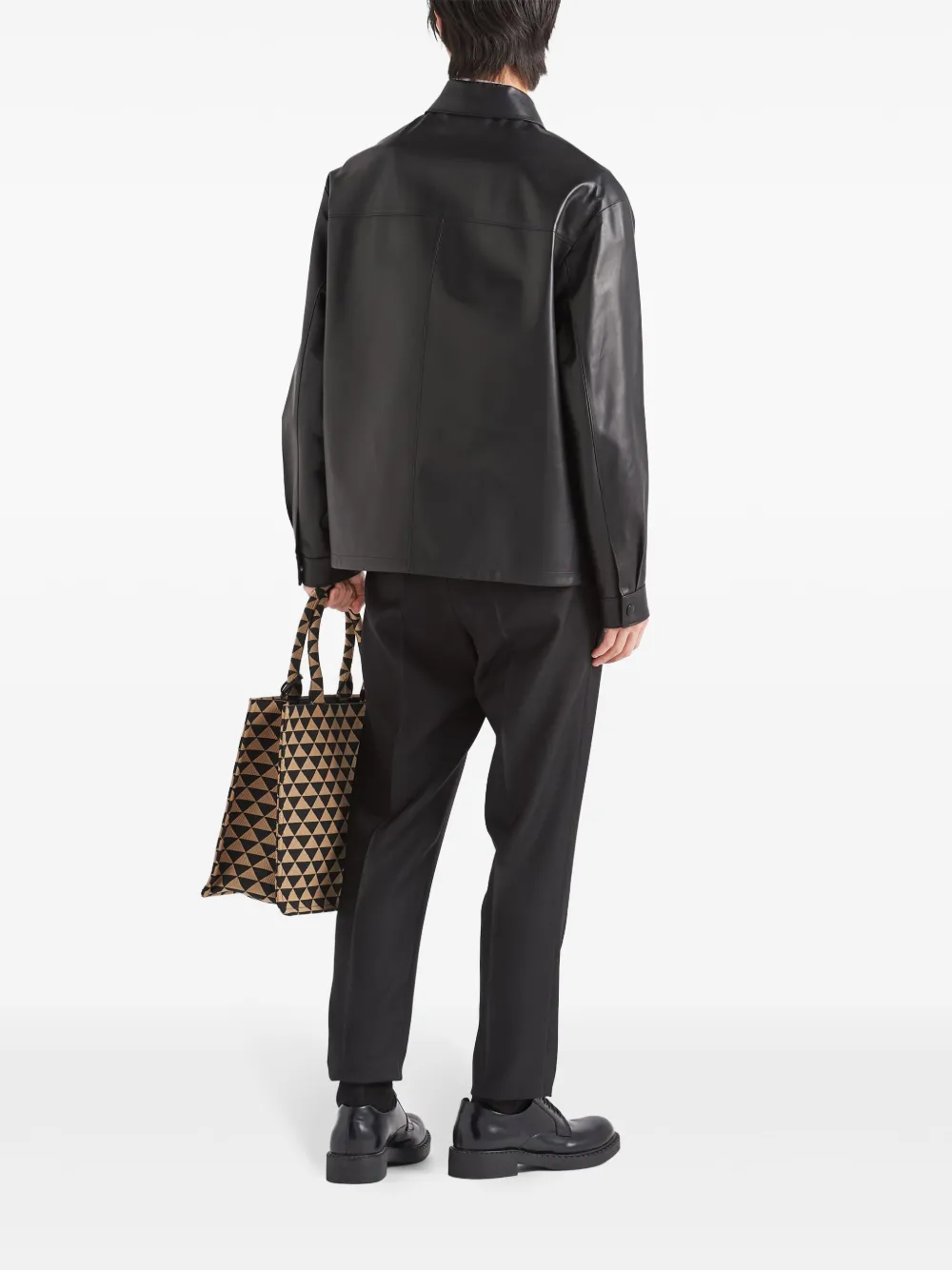 Prada Leren overhemd Zwart