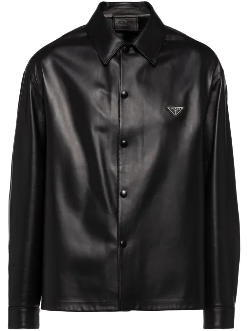 Prada chemise en cuir - Noir - Prada - Modalova