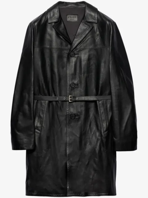 Prada manteau en cuir Nappa