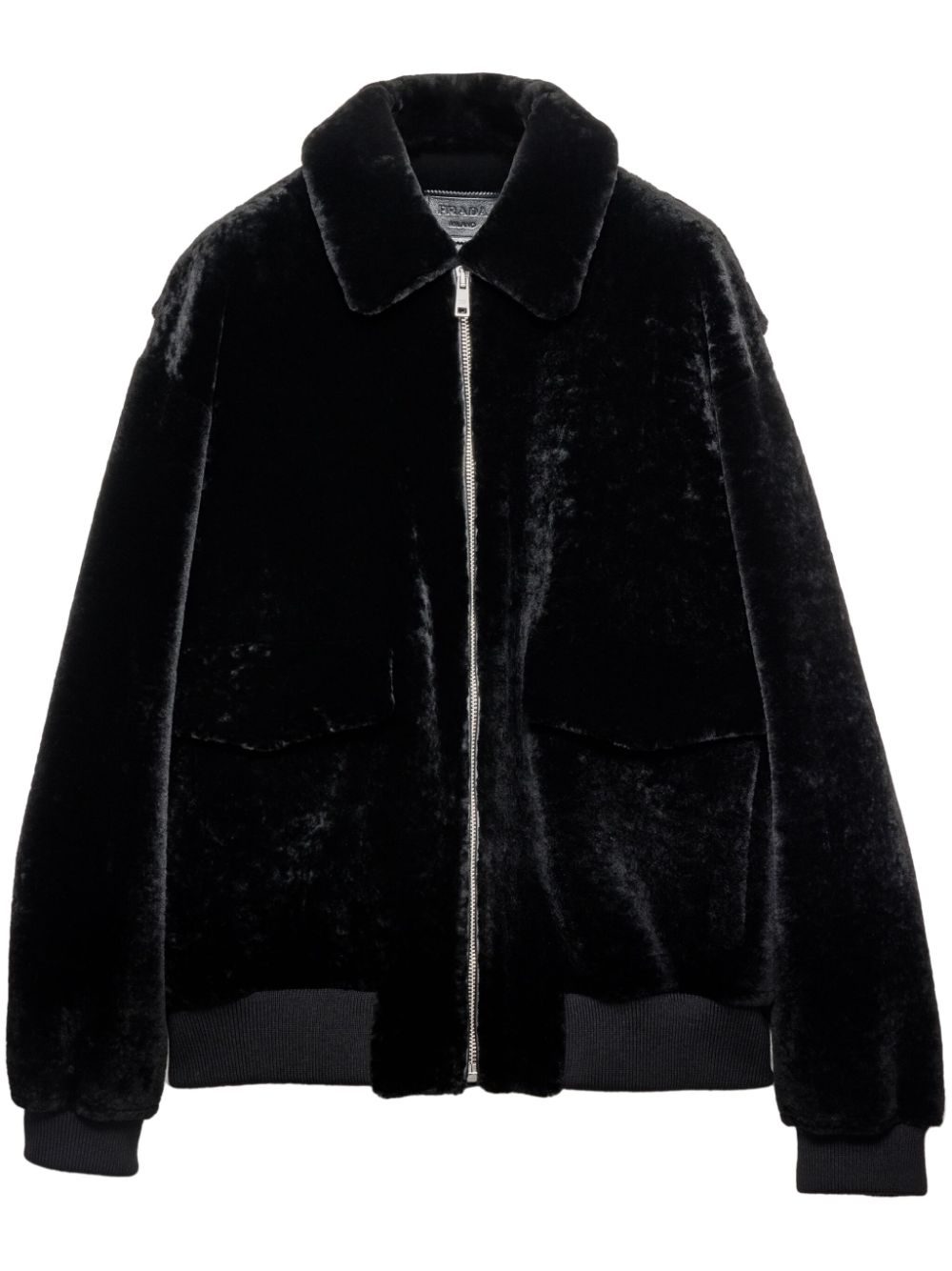 Prada shearling bomber jacket – Black