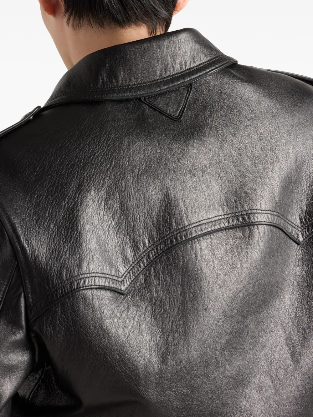 Prada Leren jack Zwart