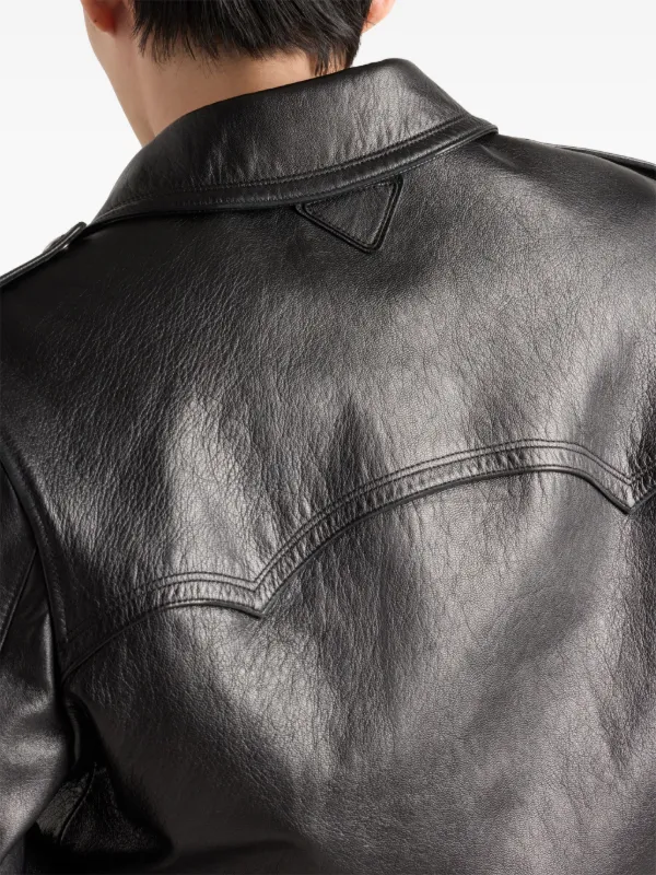 Prada Leather Jacket | Black | FARFETCH