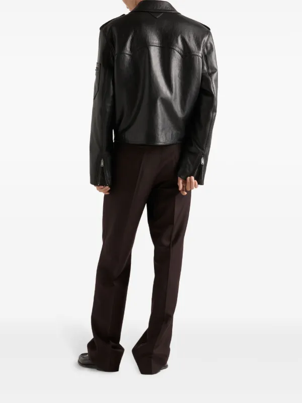 prada レザージャケット Prada レザージャケット | ブラック | FARFETCH JP