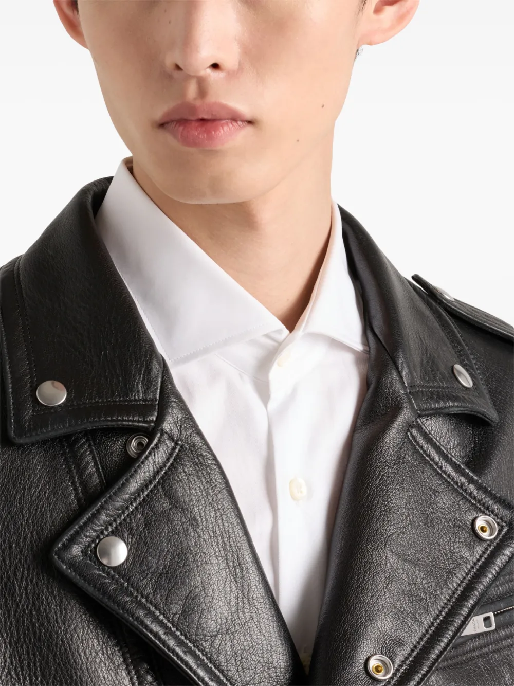 Prada Leren jack Zwart
