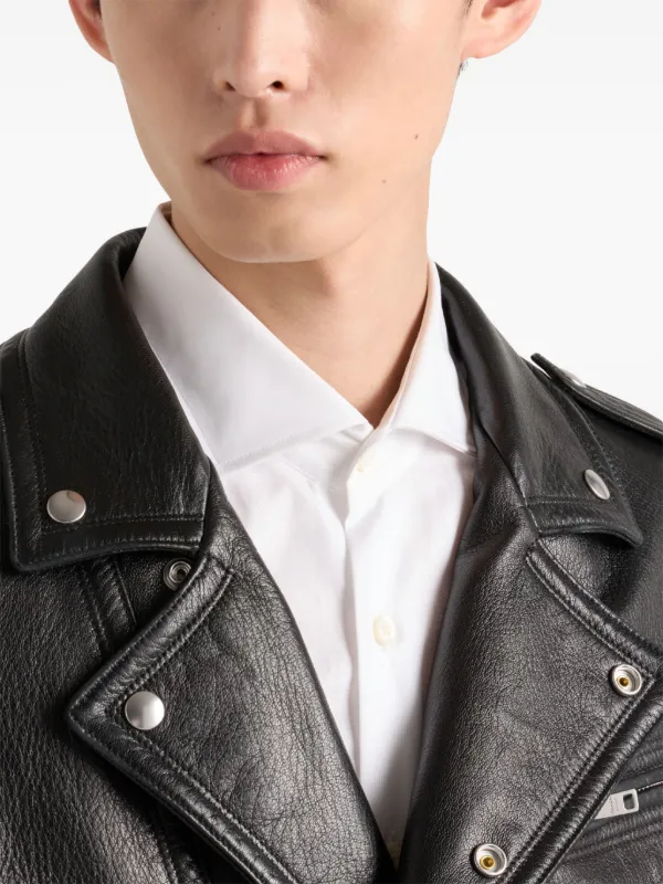 prada レザージャケット Prada レザージャケット | ブラック | FARFETCH JP