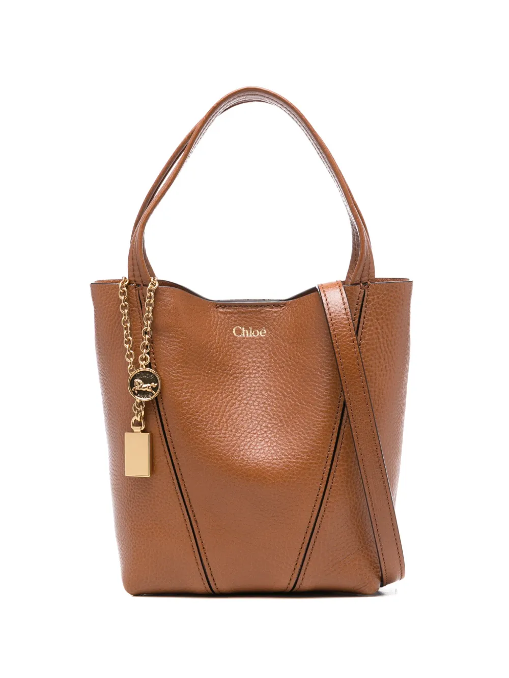 Chloé Borsa tote Spin piccola - Marrone