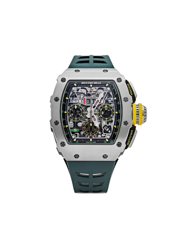 Richard Mille 2019 pre owned Automatic Flyback Chronograph 49mm Black FARFETCH HK