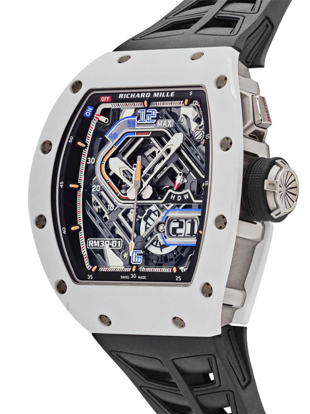 Richard Mille 2024 pre-owned RM 30-01 afneembare Rotor 49 mm horloge - Zwart