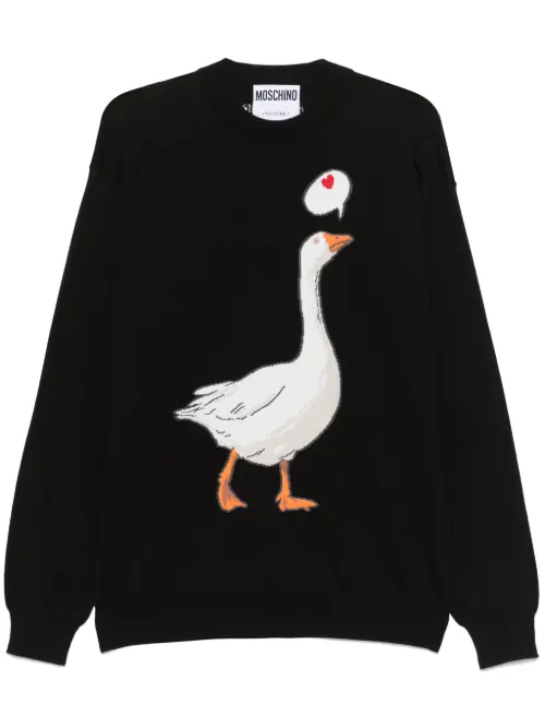 Pull en maille intarsia - Moschino - Modalova