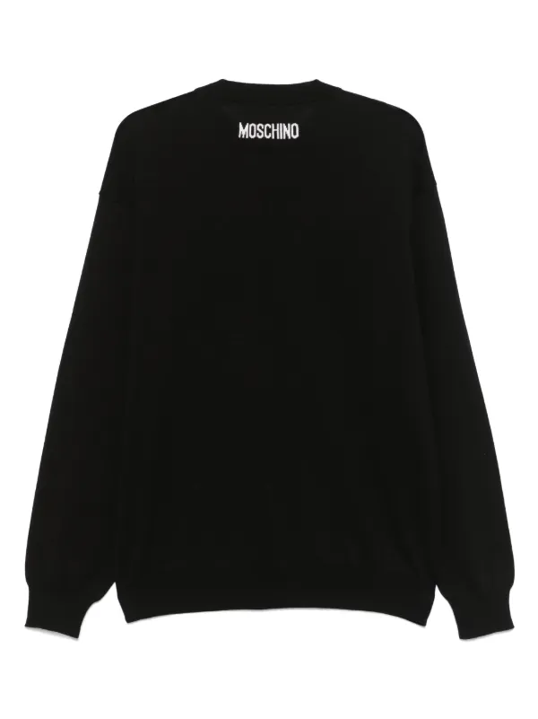 MOSCHINO ブラックニット セーター Moschino インターシャニット