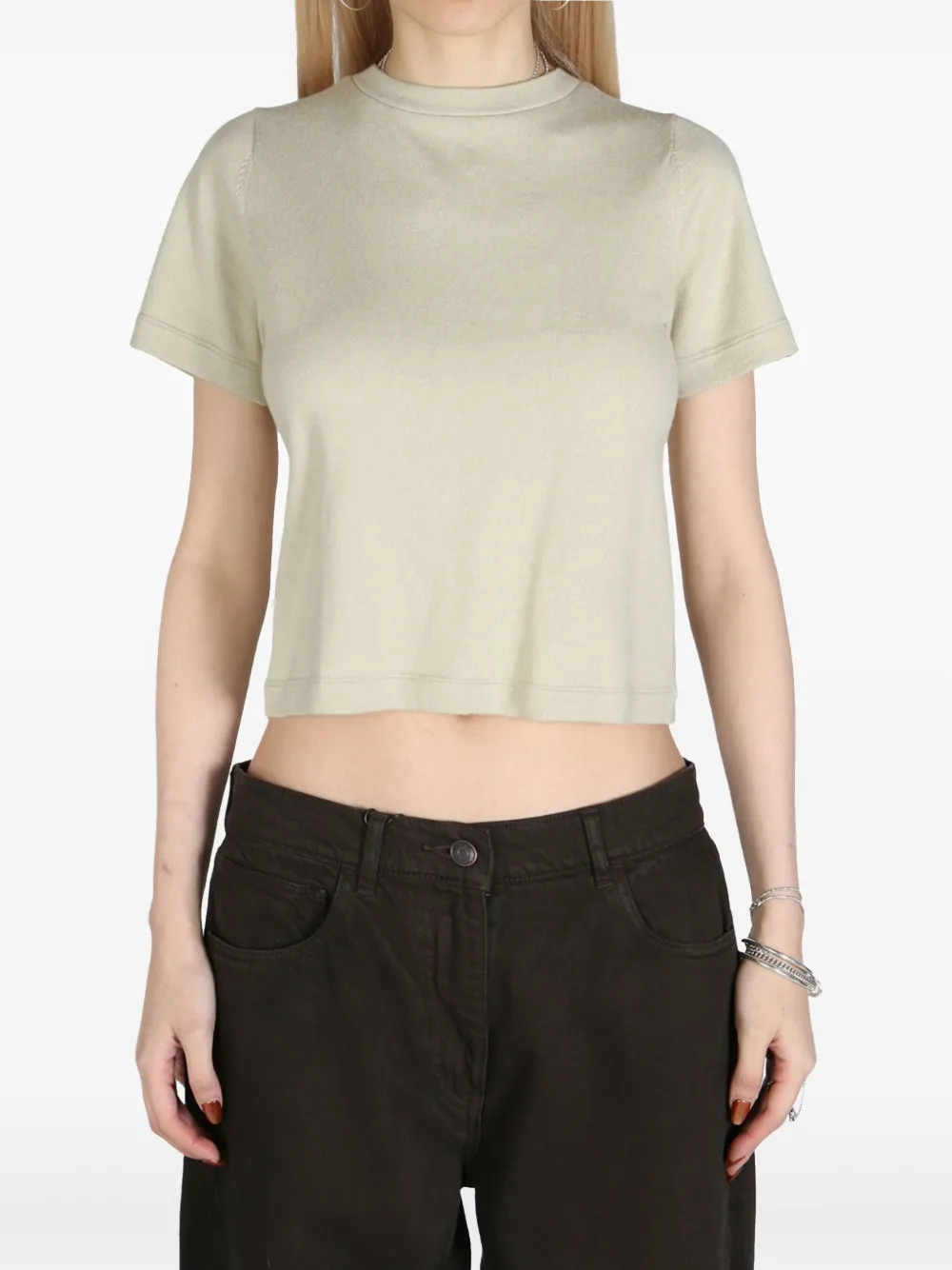 extreme cashmere Cropped T-shirt - Beige