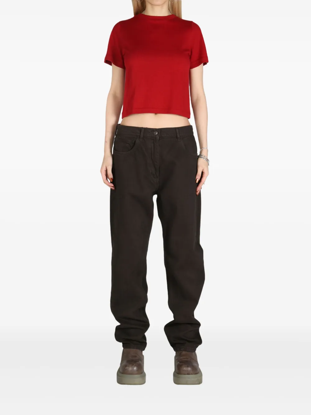 extreme cashmere Cropped T-shirt - Rood