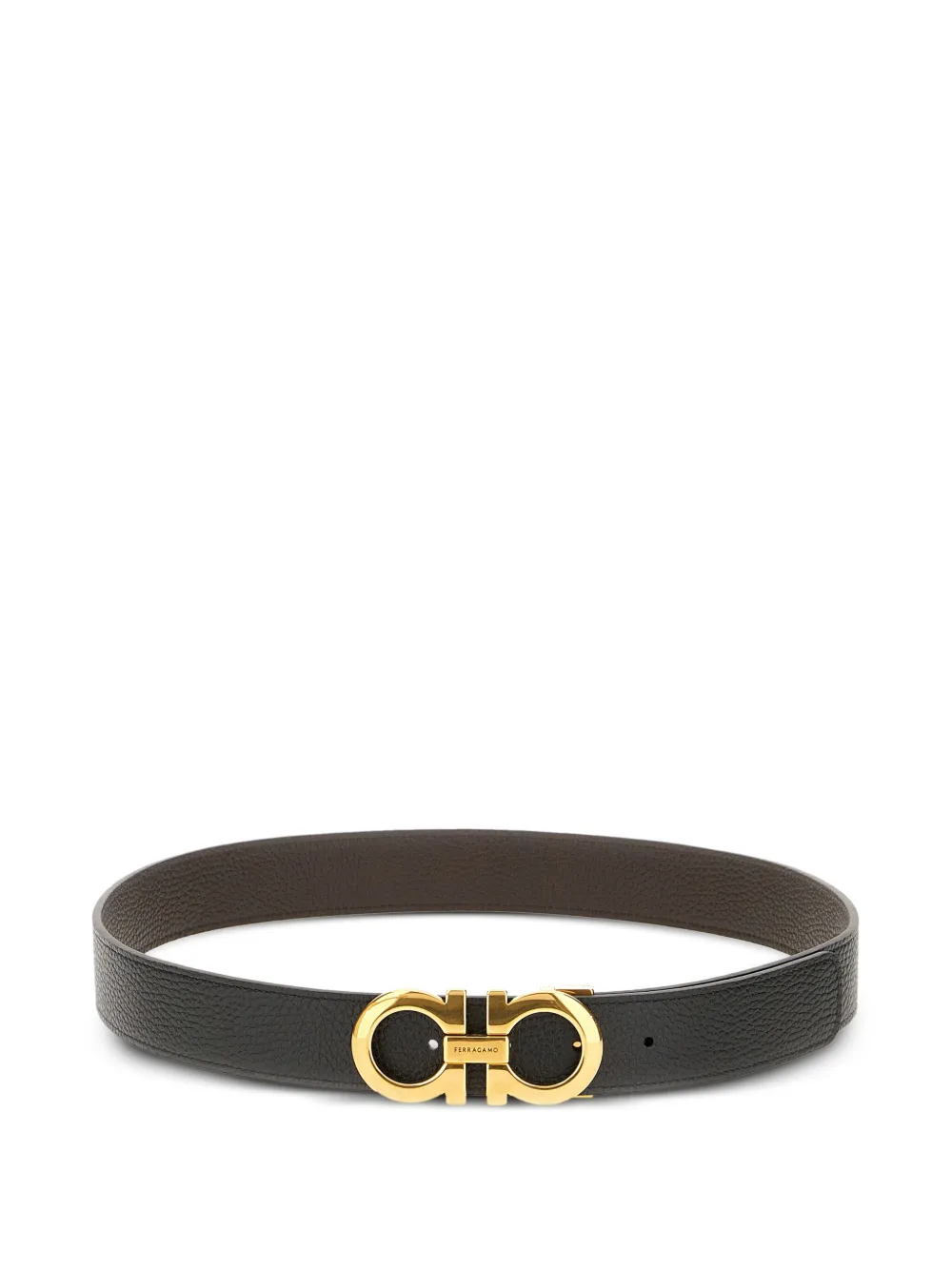 logo-buckle leather belt