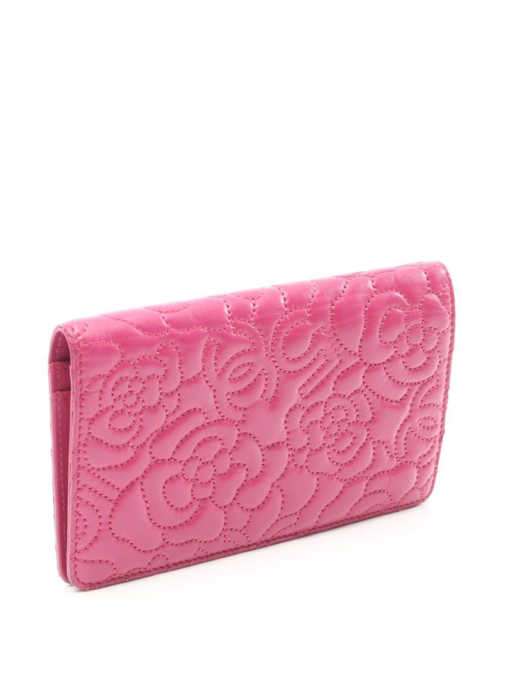 CHANEL Pre-Owned 2018-2019 Camellia wallet - Roze