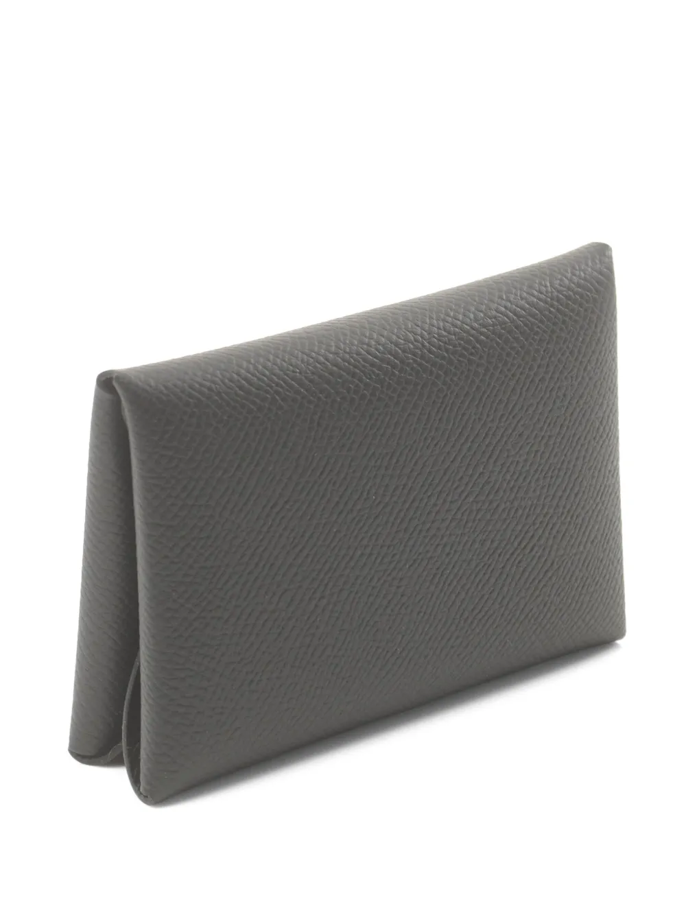 Pre-owned Hermes 2024 Calvi Duo Coin Purse In Black