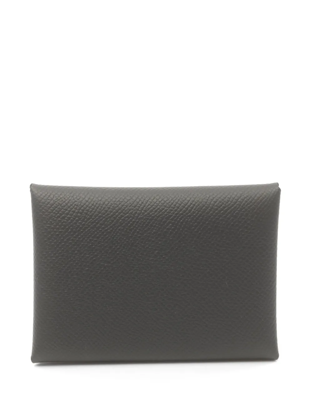 Pre-owned Hermes 2024 Calvi Duo Coin Purse In Black