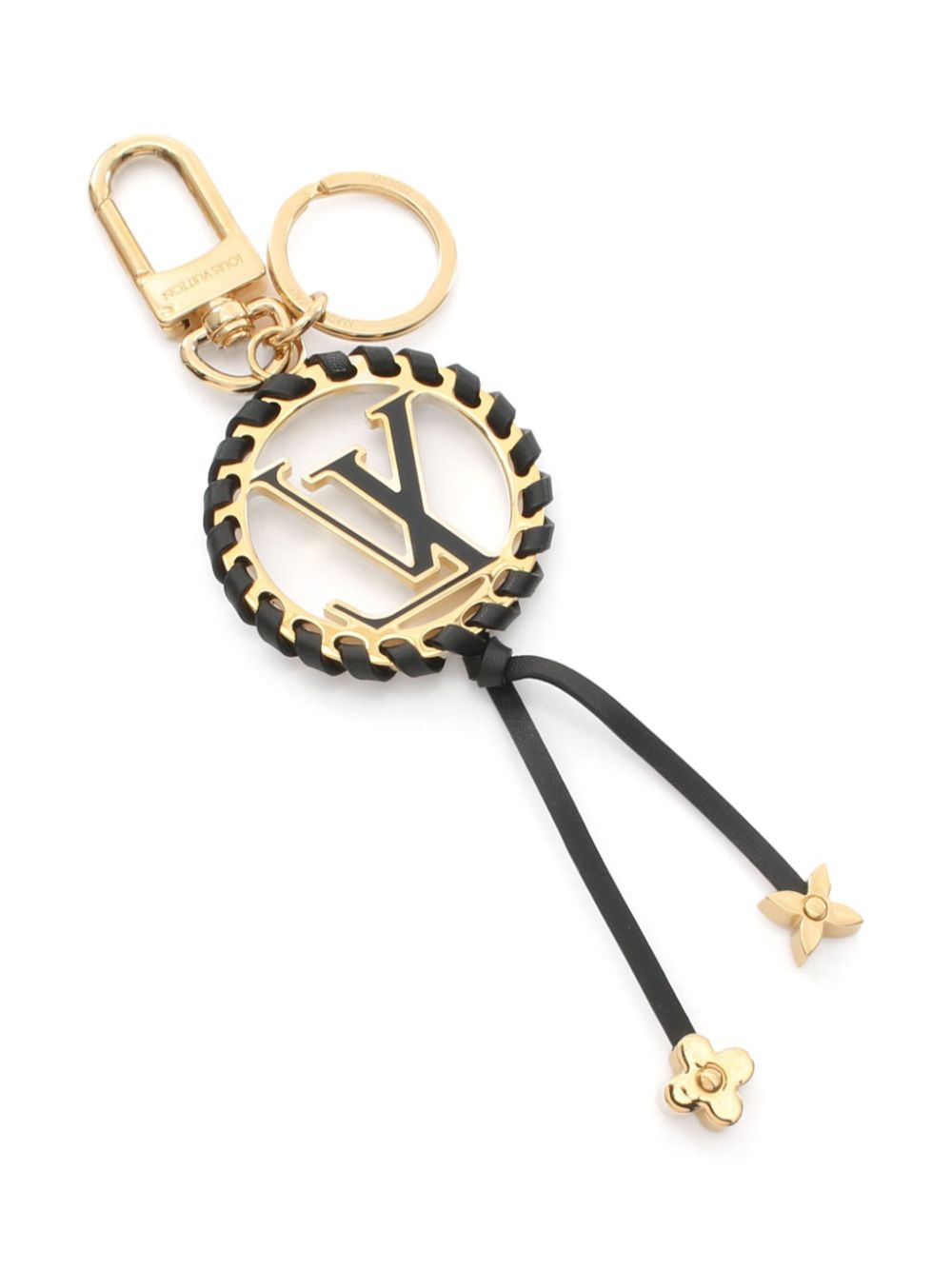 Louis Vuitton Pre-Owned 2020 logo-plaque keyring - Zwart