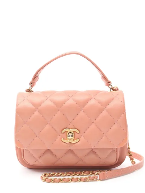 CHANEL Pre-Owned bolsa de mano capitonada con logo CC mini 2019