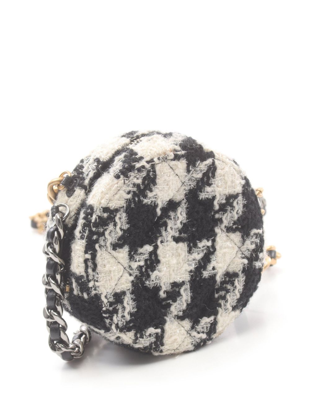 CHANEL Pre-Owned 2019 tweed schoudertas met pied-de-poule print - Wit