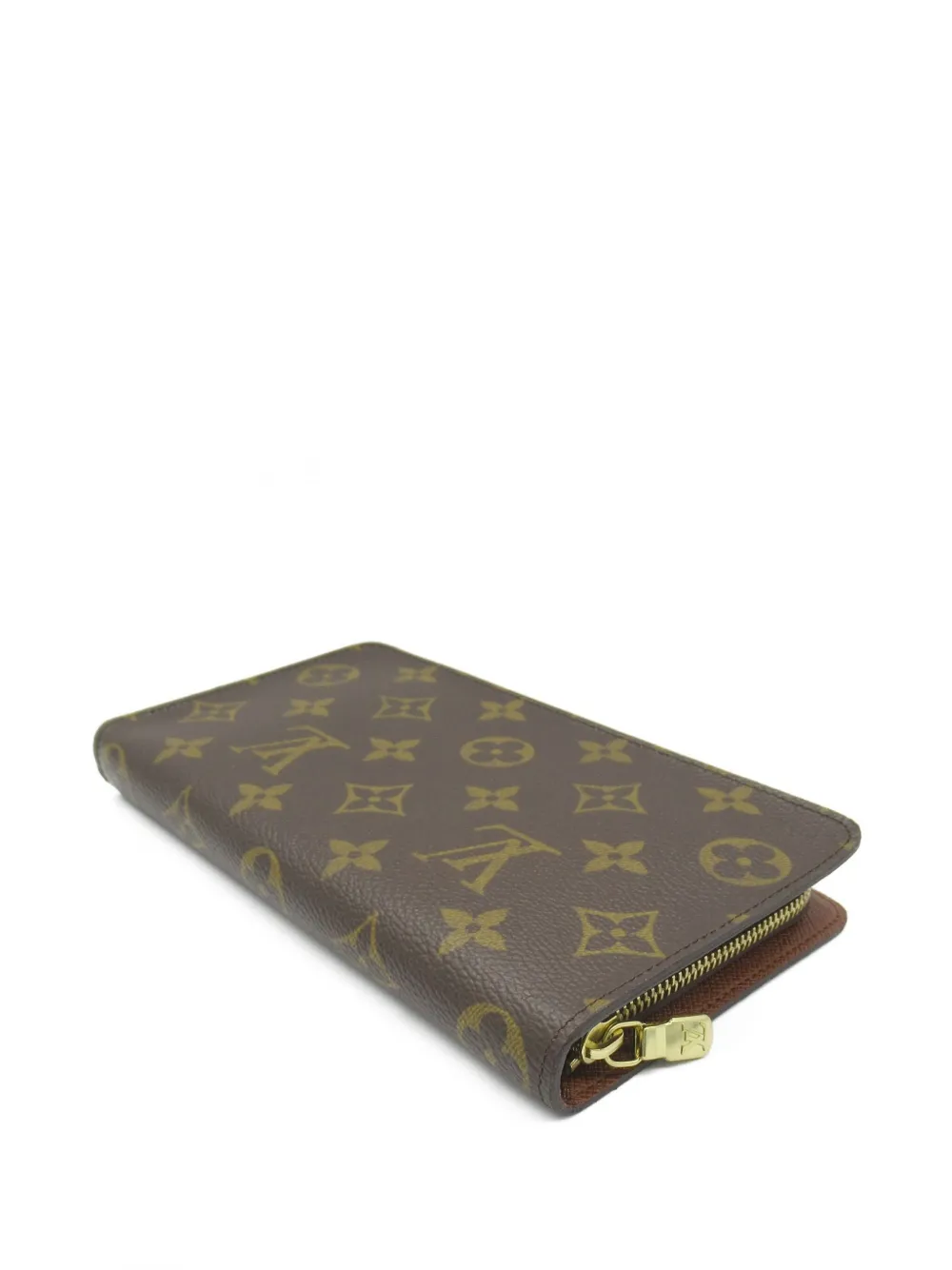 Pre-owned Louis Vuitton 2003 Monogram Long Wallet In Brown
