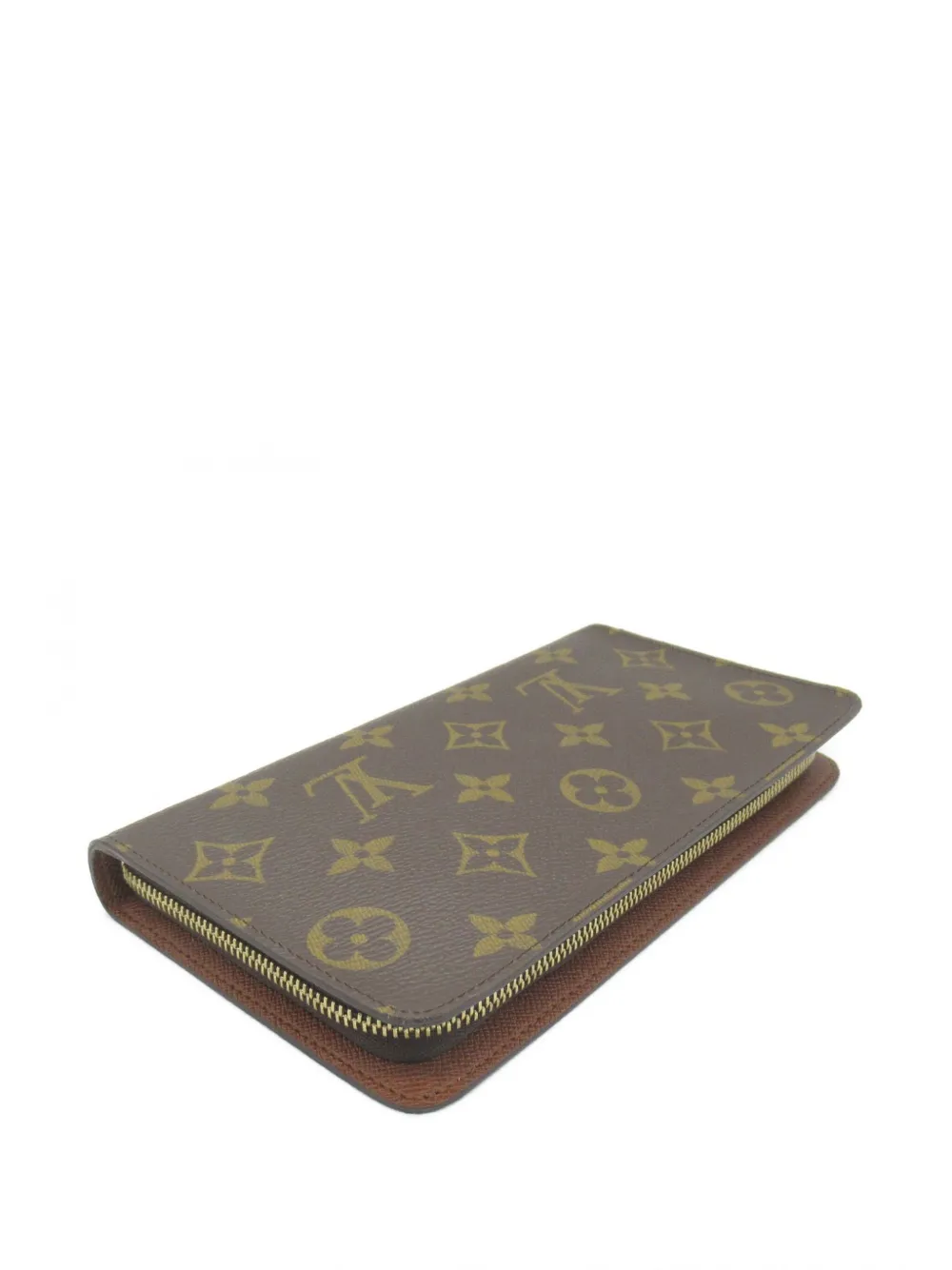 Pre-owned Louis Vuitton 2003 Monogram Long Wallet In Brown