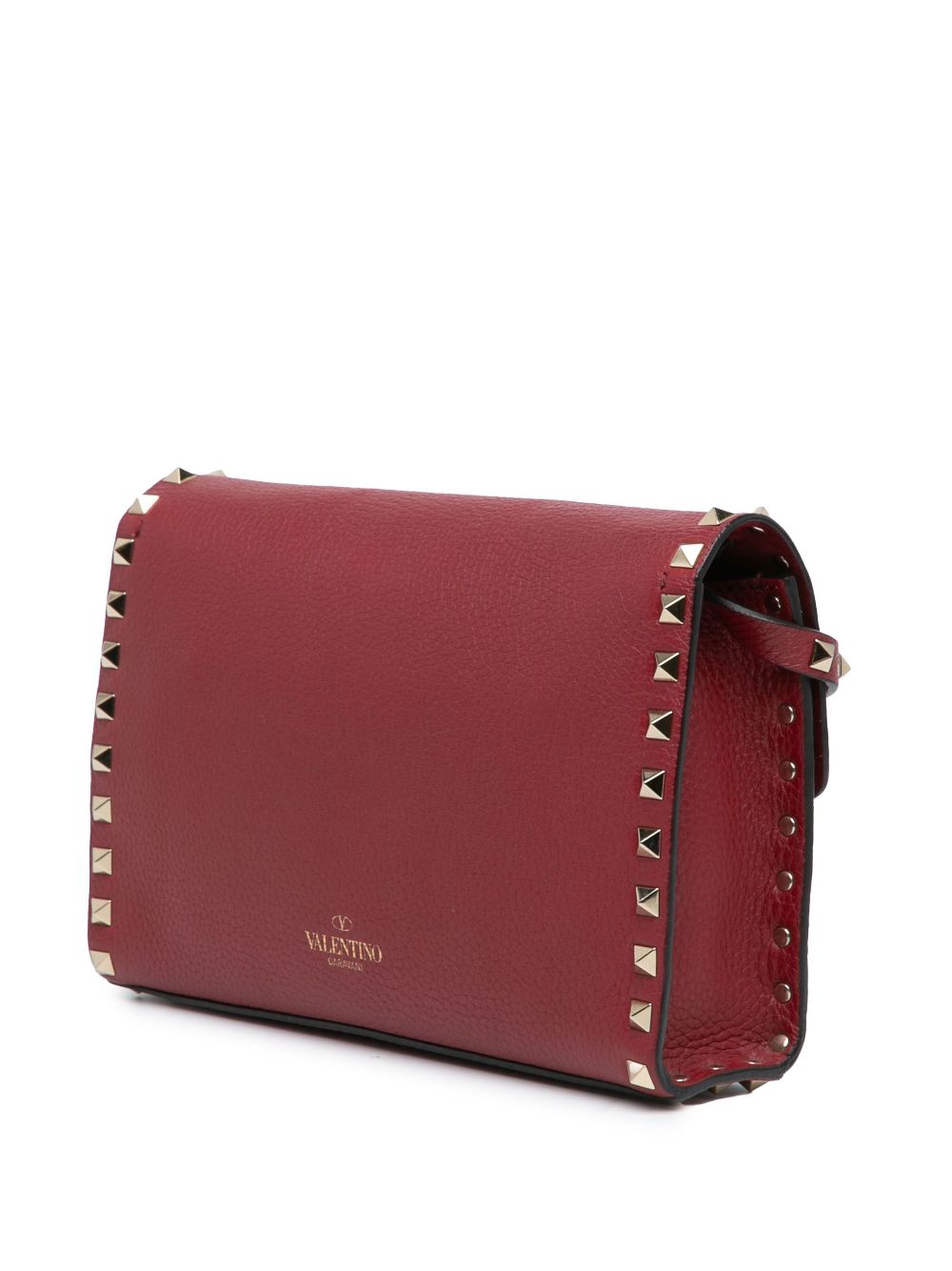 Valentino Garavani Pre-Owned 2018-2024 medium Rockstud Flap crossbodytas van bewerkt kalfsleer - Rood