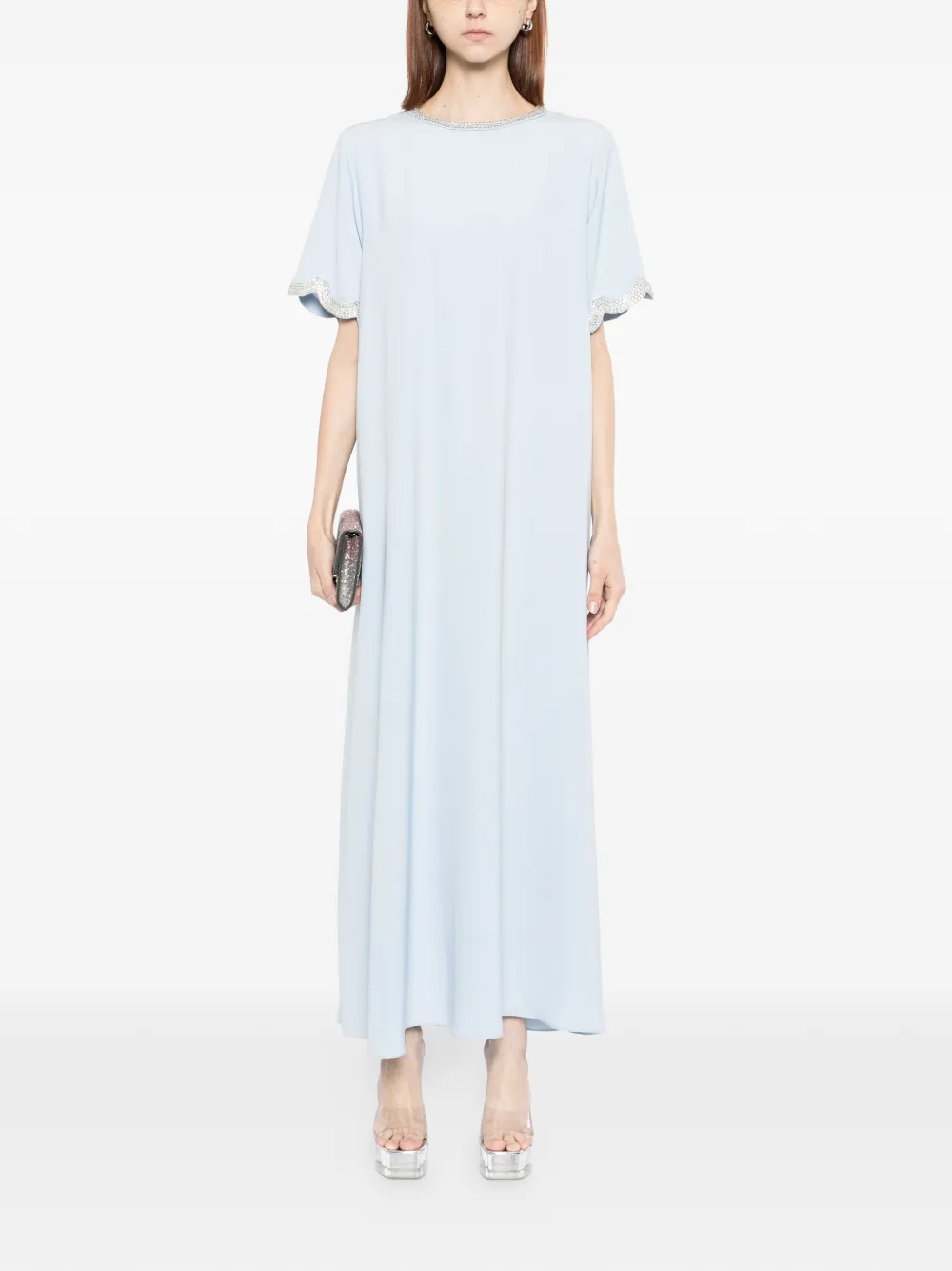 SHATHA ESSA crystal-embellished maxi dress - Blauw