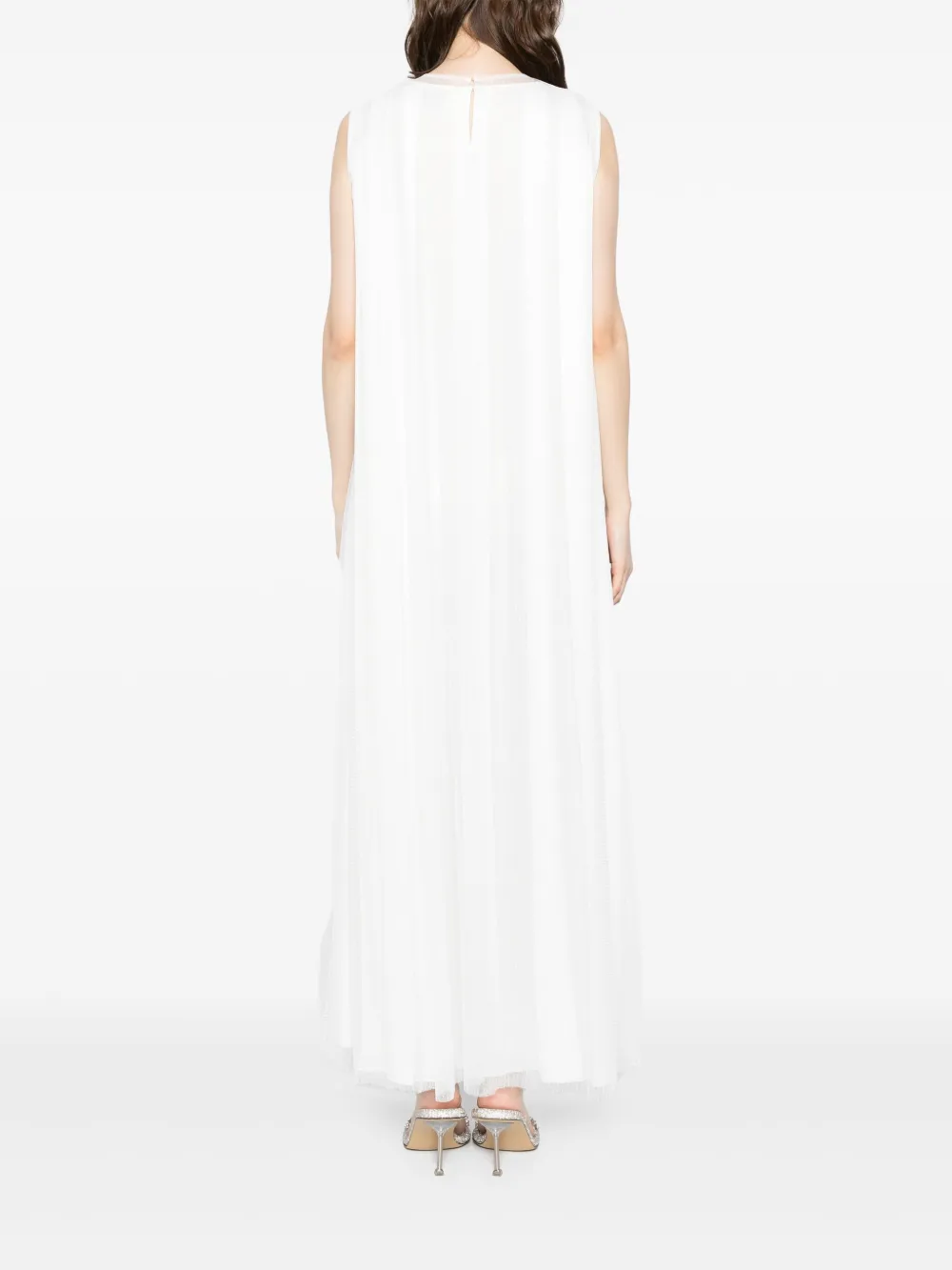Shatha Essa Front Slit Dress In White
