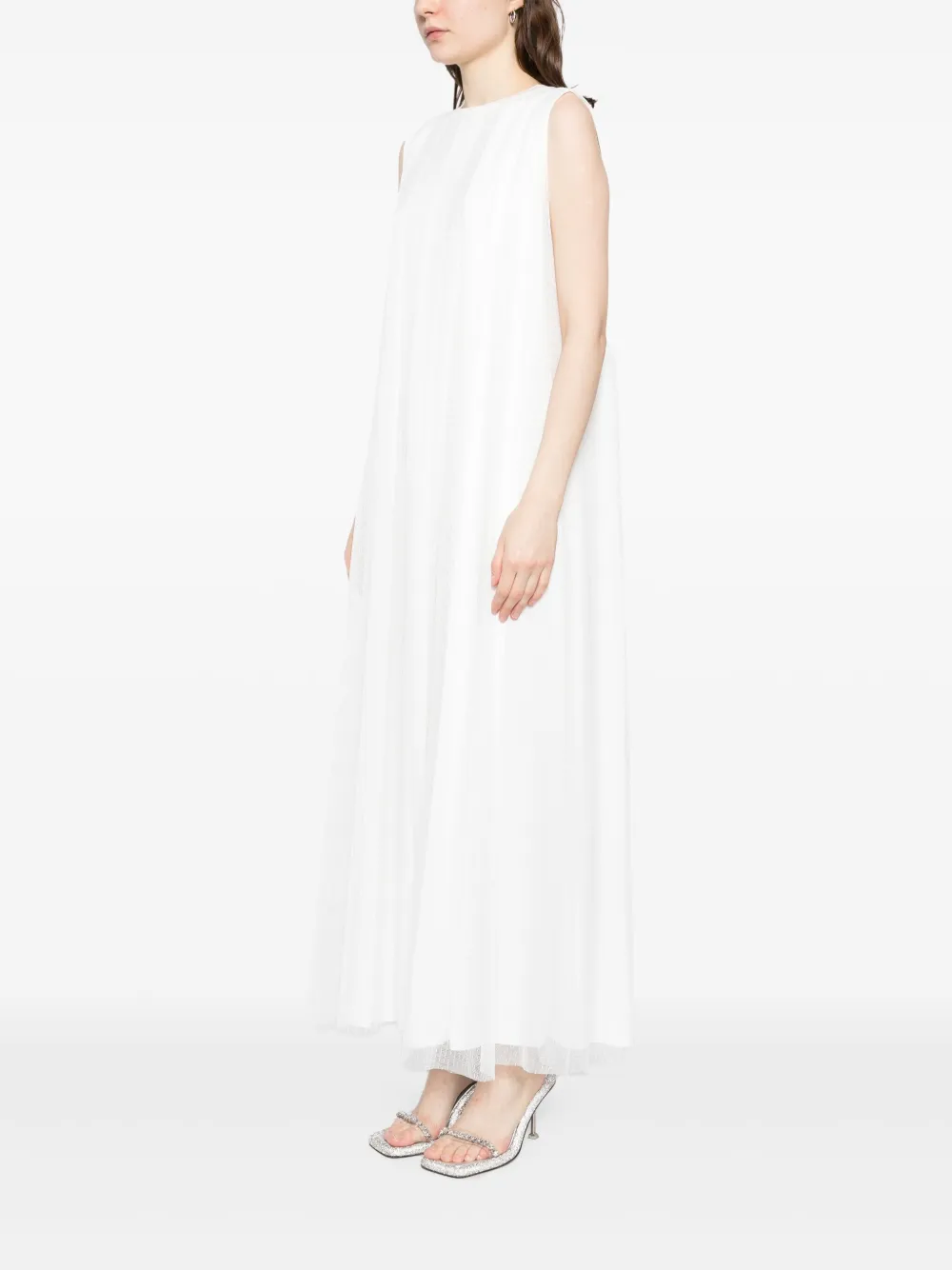 Shatha Essa Front Slit Dress In White