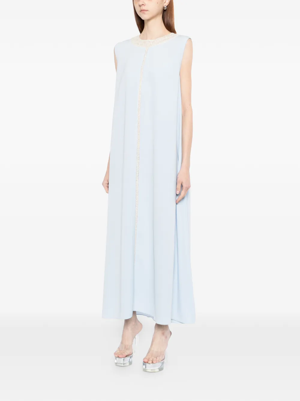 SHATHA ESSA Maxi-jurk verfraaid met kralen Blauw