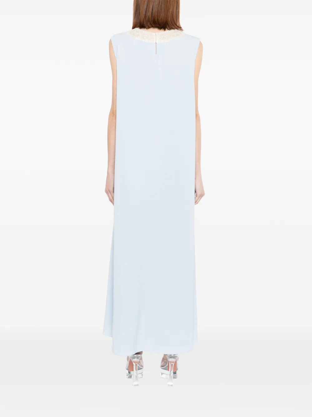 SHATHA ESSA Maxi-jurk verfraaid met kralen Blauw