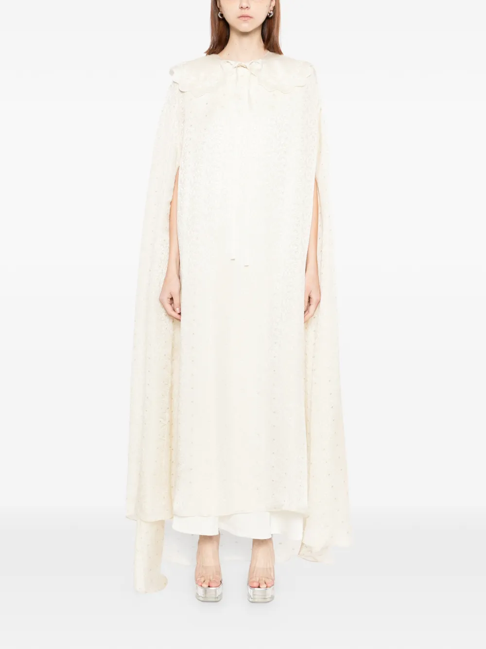 SHATHA ESSA floral-print maxi dress - Beige