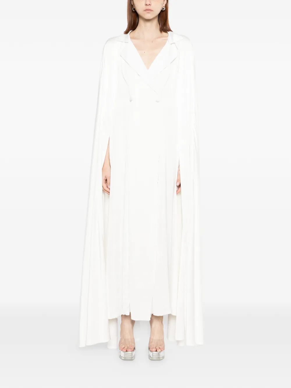 SHATHA ESSA satin maxi dress - Wit