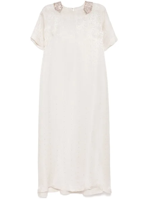 Robe à col strassé - SHATHA ESSA - Modalova