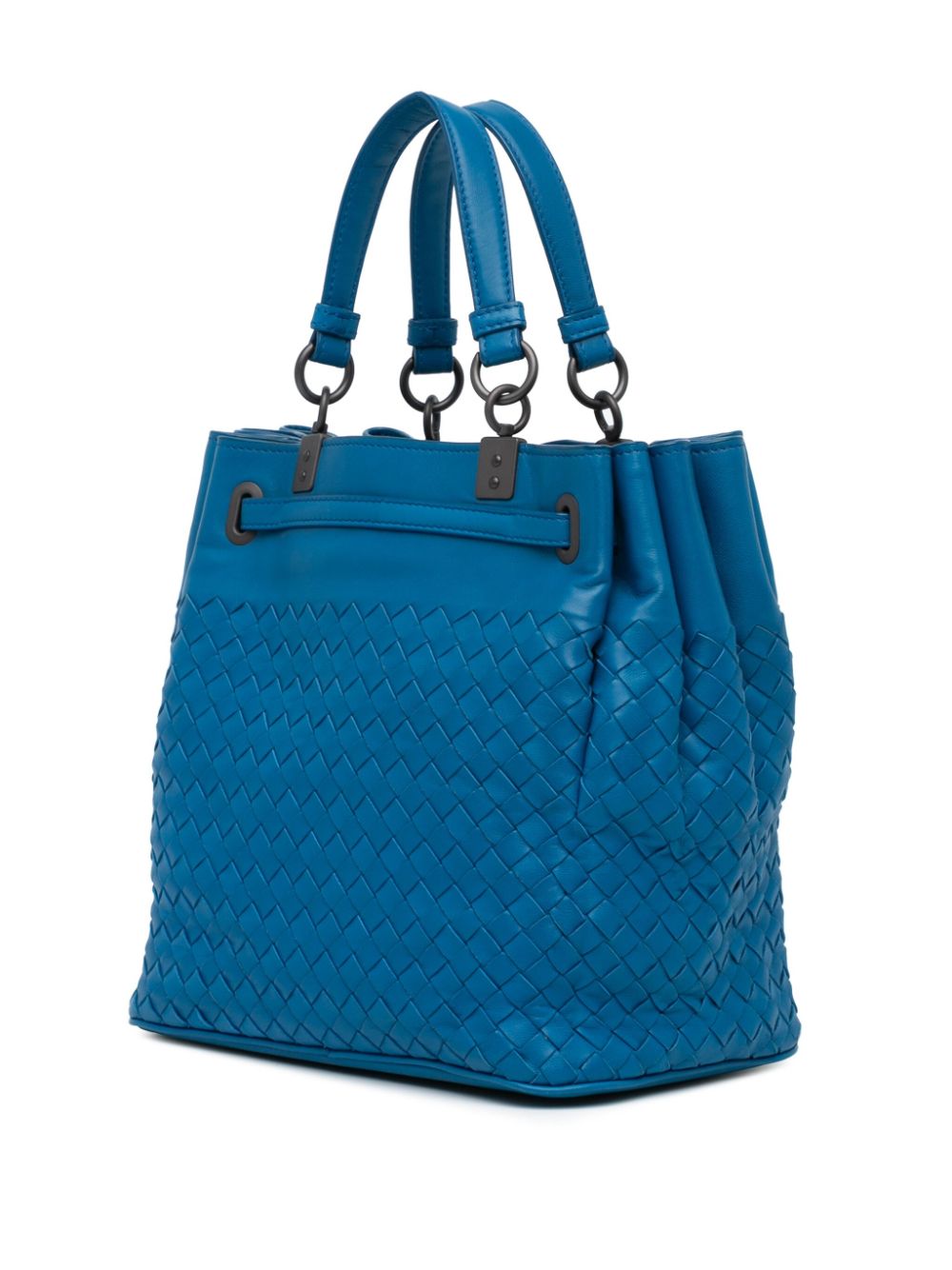 Bottega Veneta Pre-Owned 2012-2023 Nappa Intrecciato Bucket verstelbare boekentas - Blauw