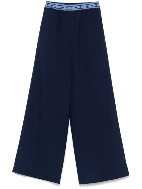 Marni logo-band wool trousers