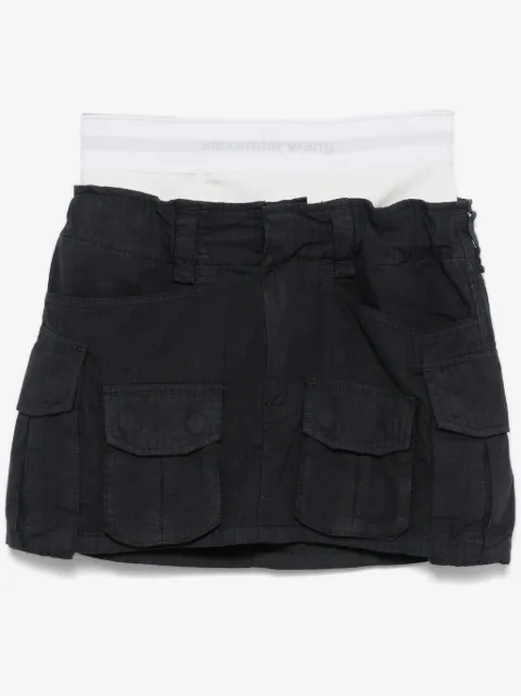 Alexander Wang 로고 웨이스트밴드 미니 스커트