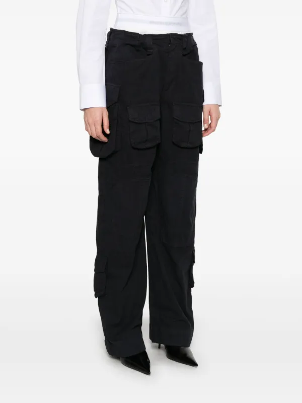 アレキサンダーワン alexander wang レザーパンツ　ロゴウエスト ALEXANDER WANG レザー テーパードパンツ | THE OUTNET (アウト