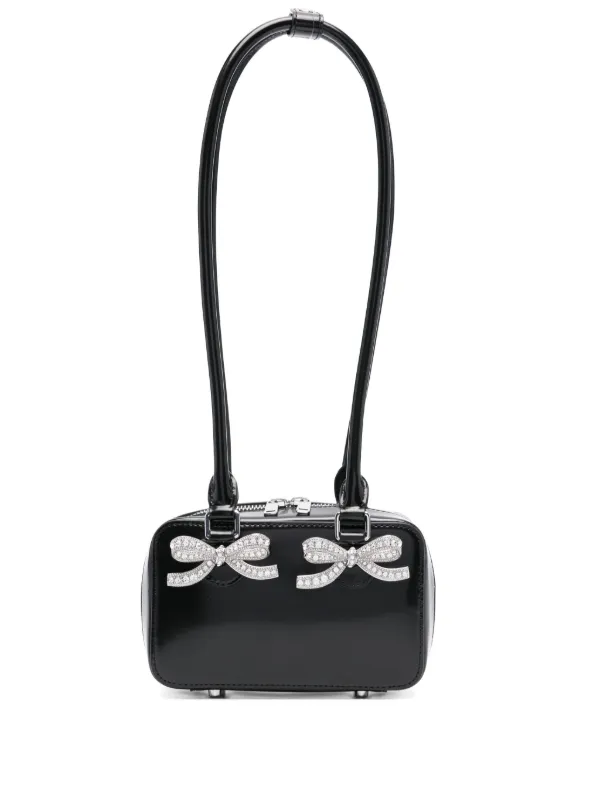 Self-Portrait Leather Shoulder Bag | Black | FARFETCH TH