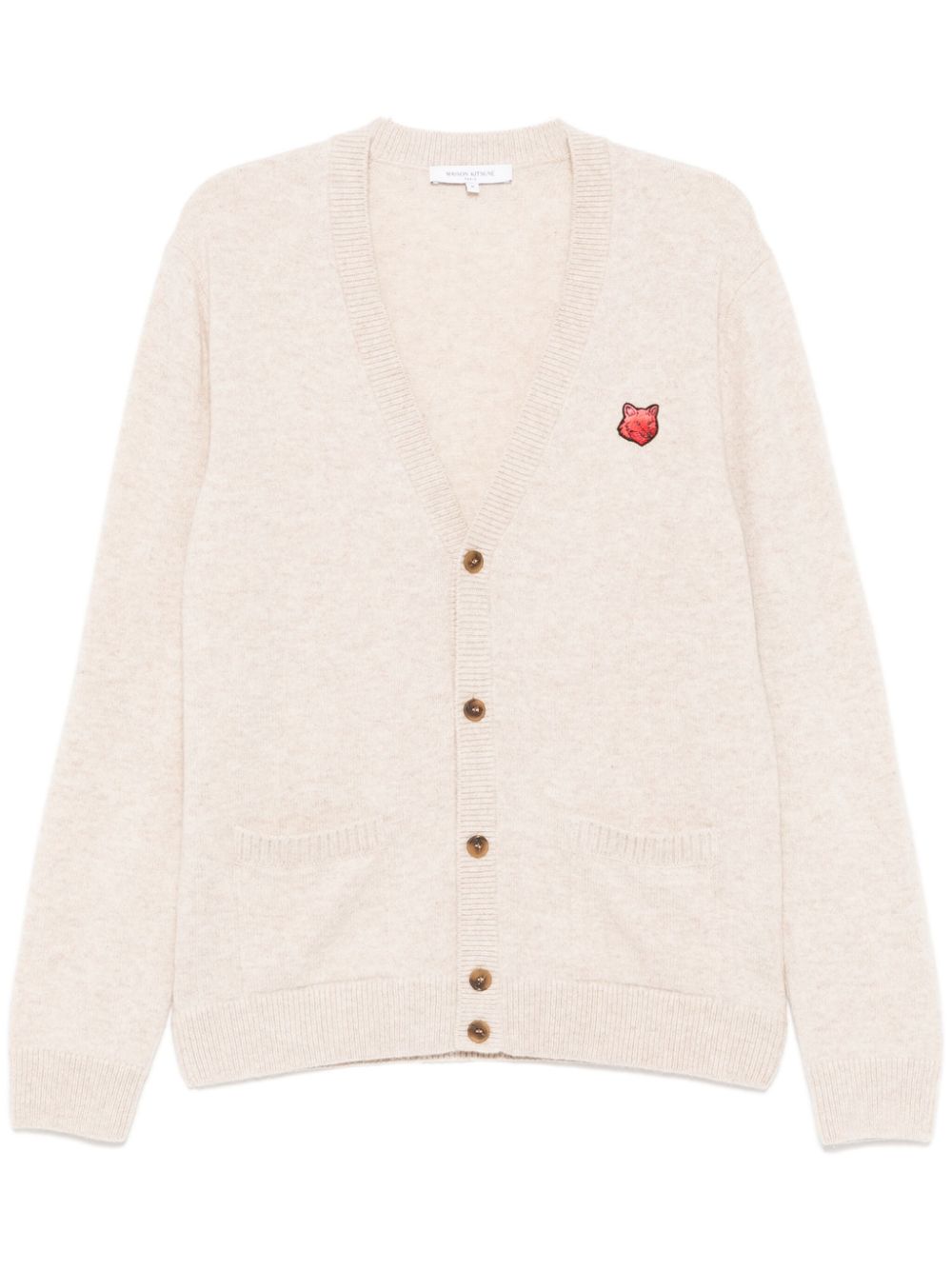 Maison Kitsuné bold fox head patch comfort cardigan